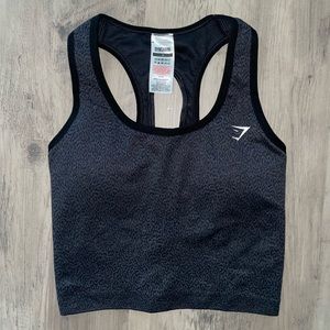 Gymshark adapt animal seamless crop tank. Reef black. Small.